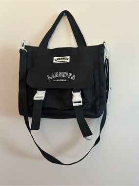 Black Canvas Messenger Bag for women’s